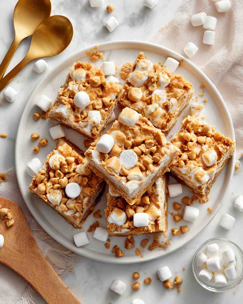Baked Peanut Butter Marshmallow Bars