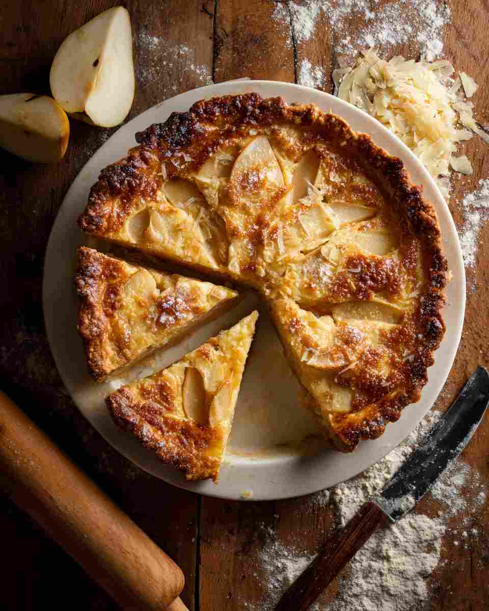 Baked Pear and Cheddar Pie