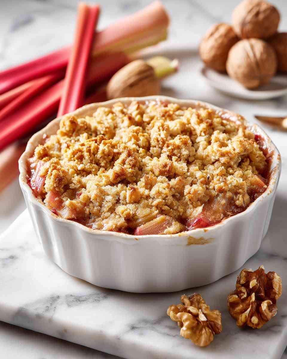 Baked Rhubarb Crumble Dessert