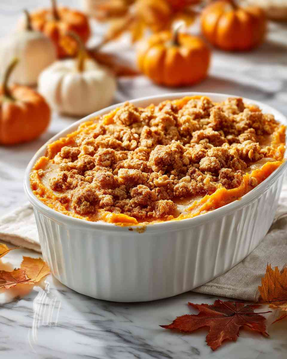 Baked Sweet Potato Casserole with Buttery Cracker Topping