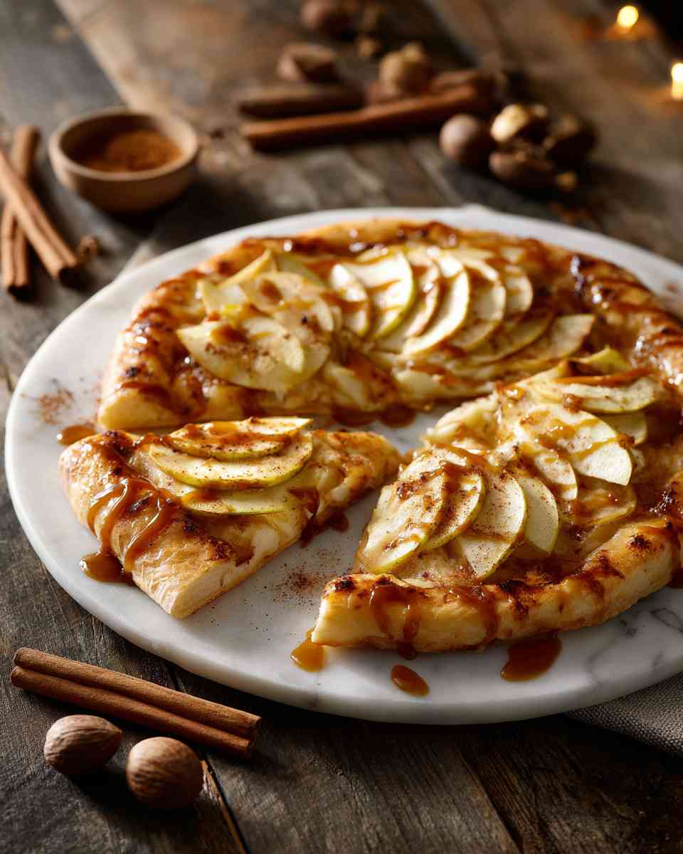 Baked Whole Wheat Caramel Apple Pizza