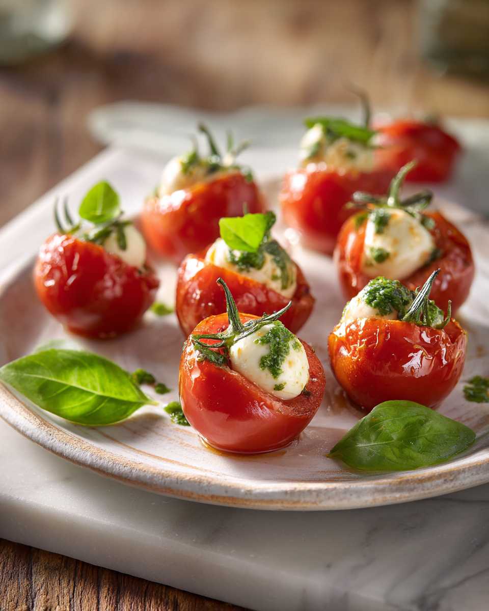 Balsamic Caprese Tomato Bites