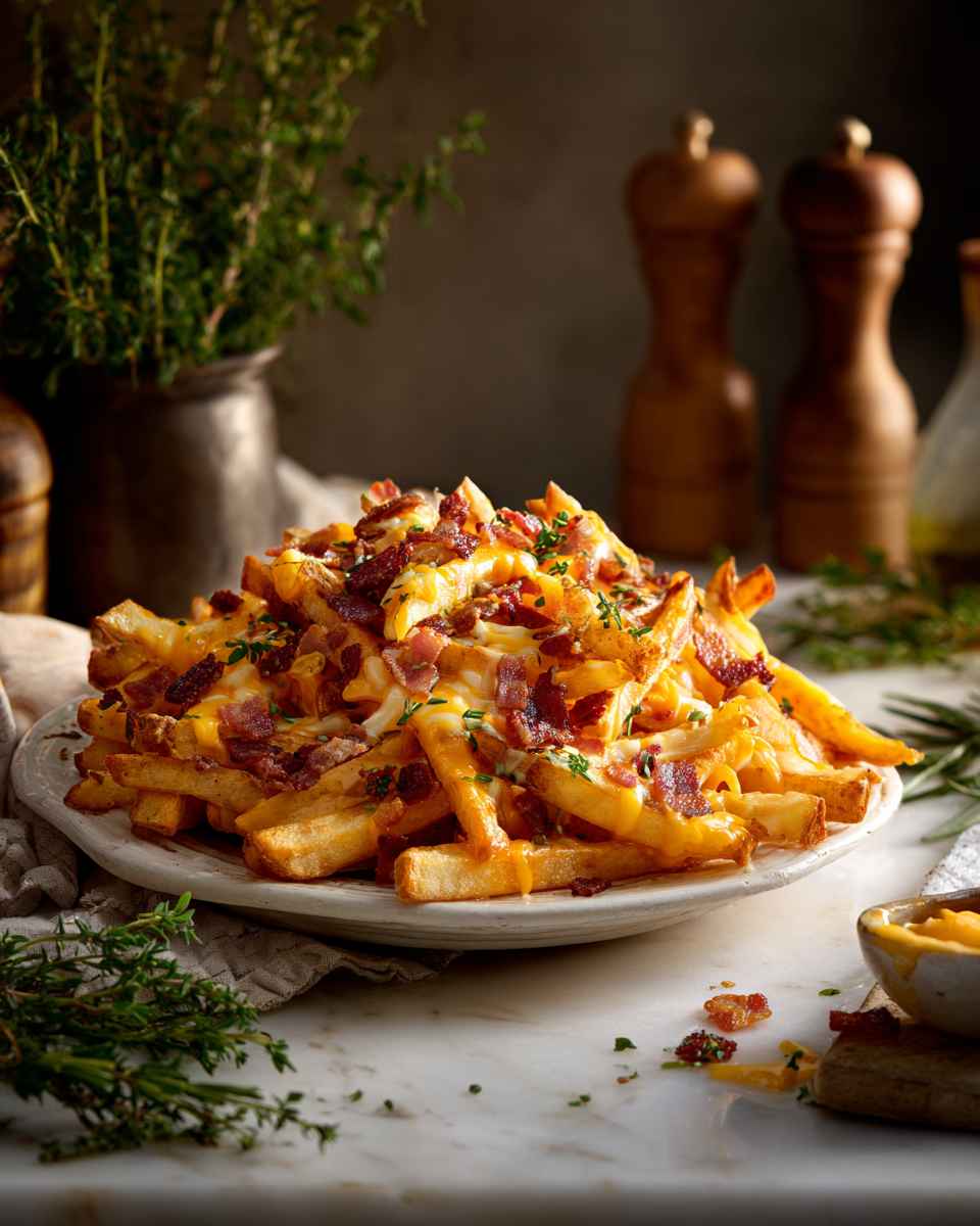 Broiled Bacon Cheddar Fries