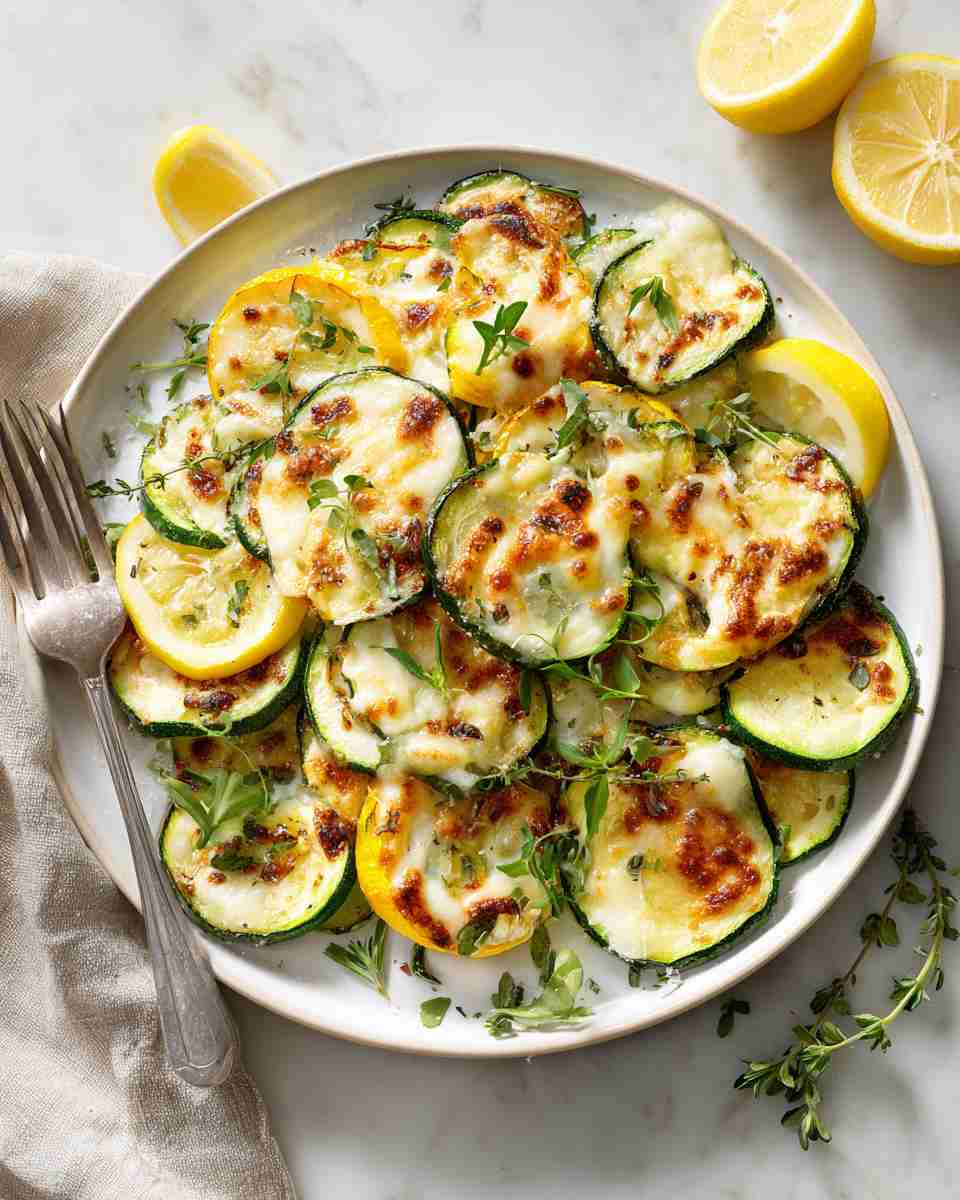 Broiled Cheesy Zucchini and Yellow Squash