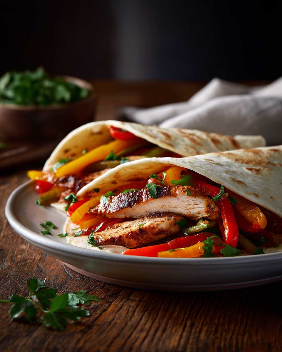 Broiled Chicken and Veggie Fajitas