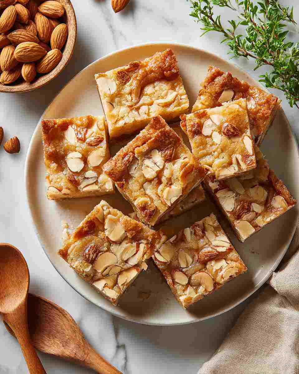 Buttery Almond Blondie Bars