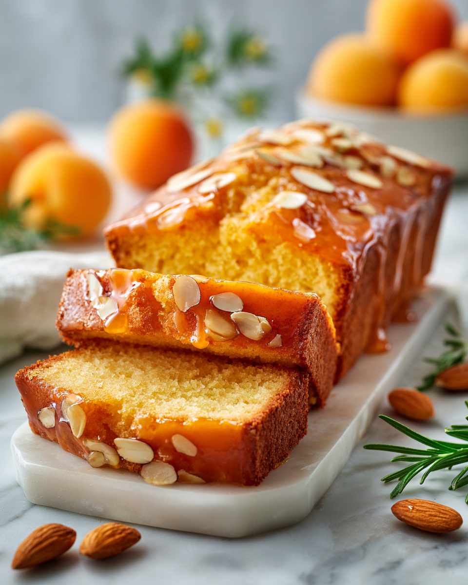 Buttery Almond Pound Cake with Apricot Glaze