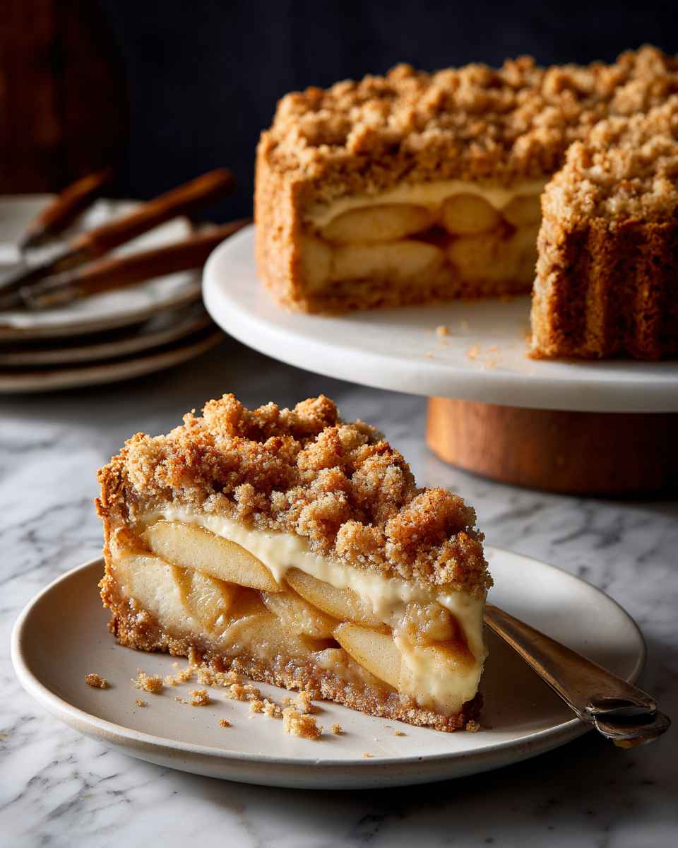 Buttery Apple Crumble Torte