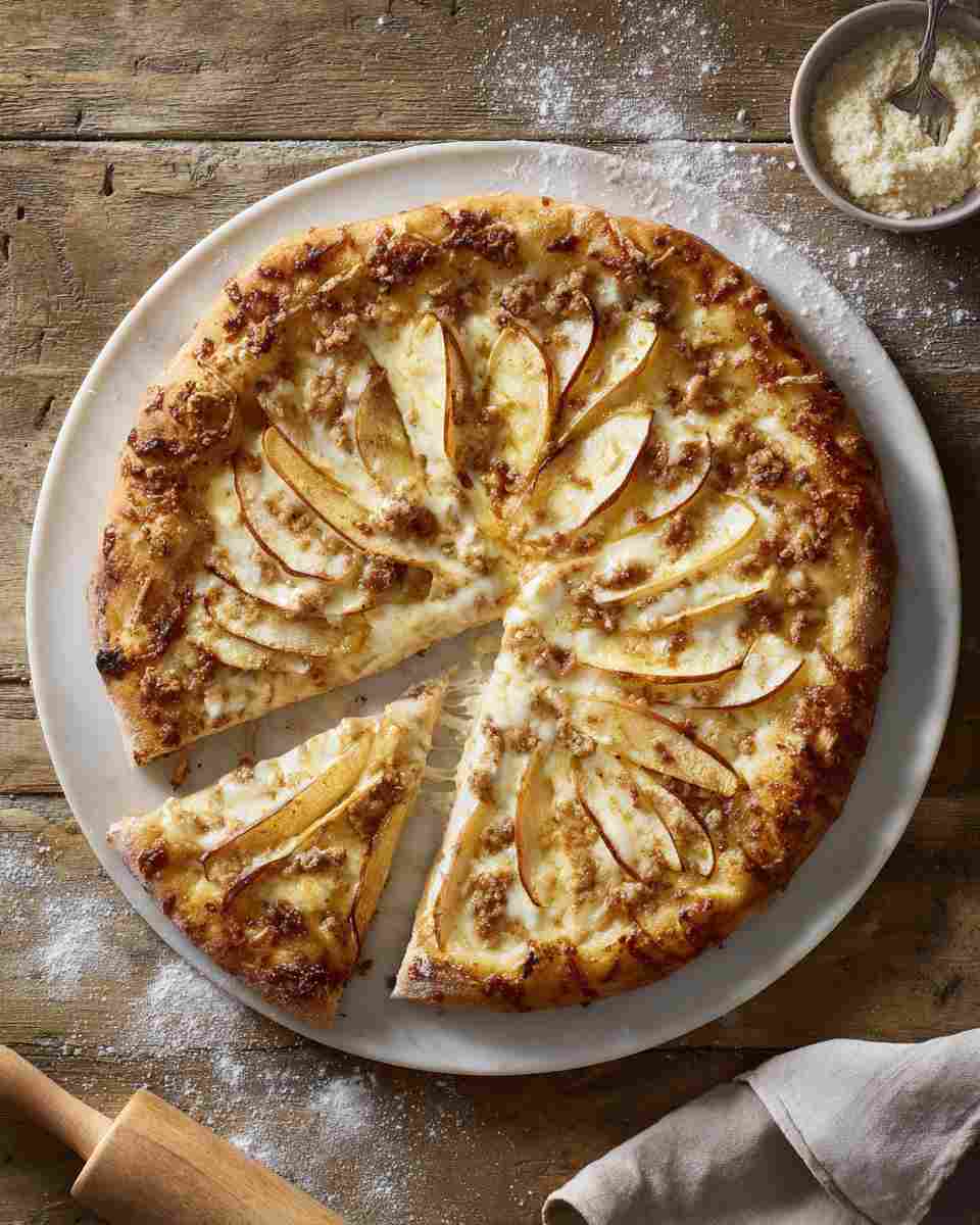 Buttery Apple Streusel Pizza