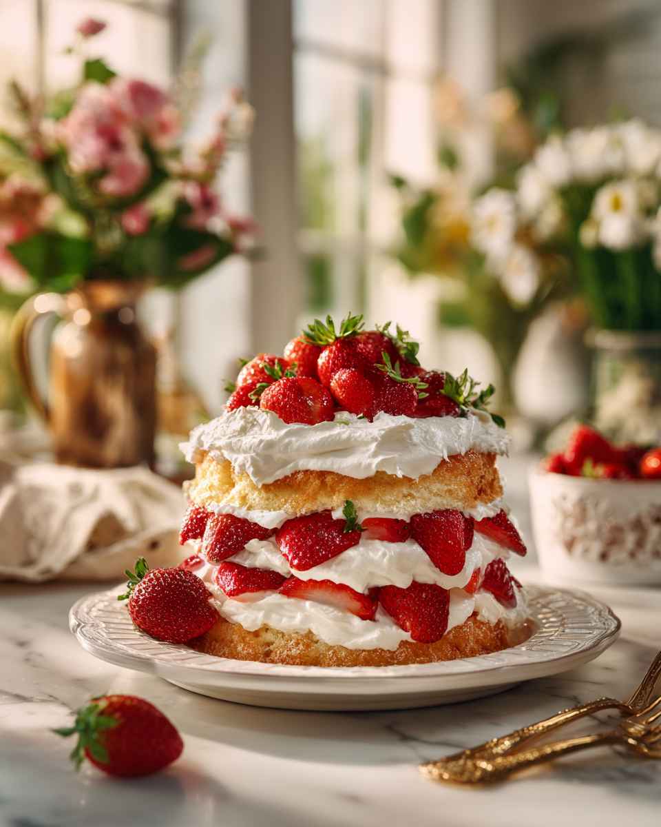 Buttery Baked Strawberry Shortcake
