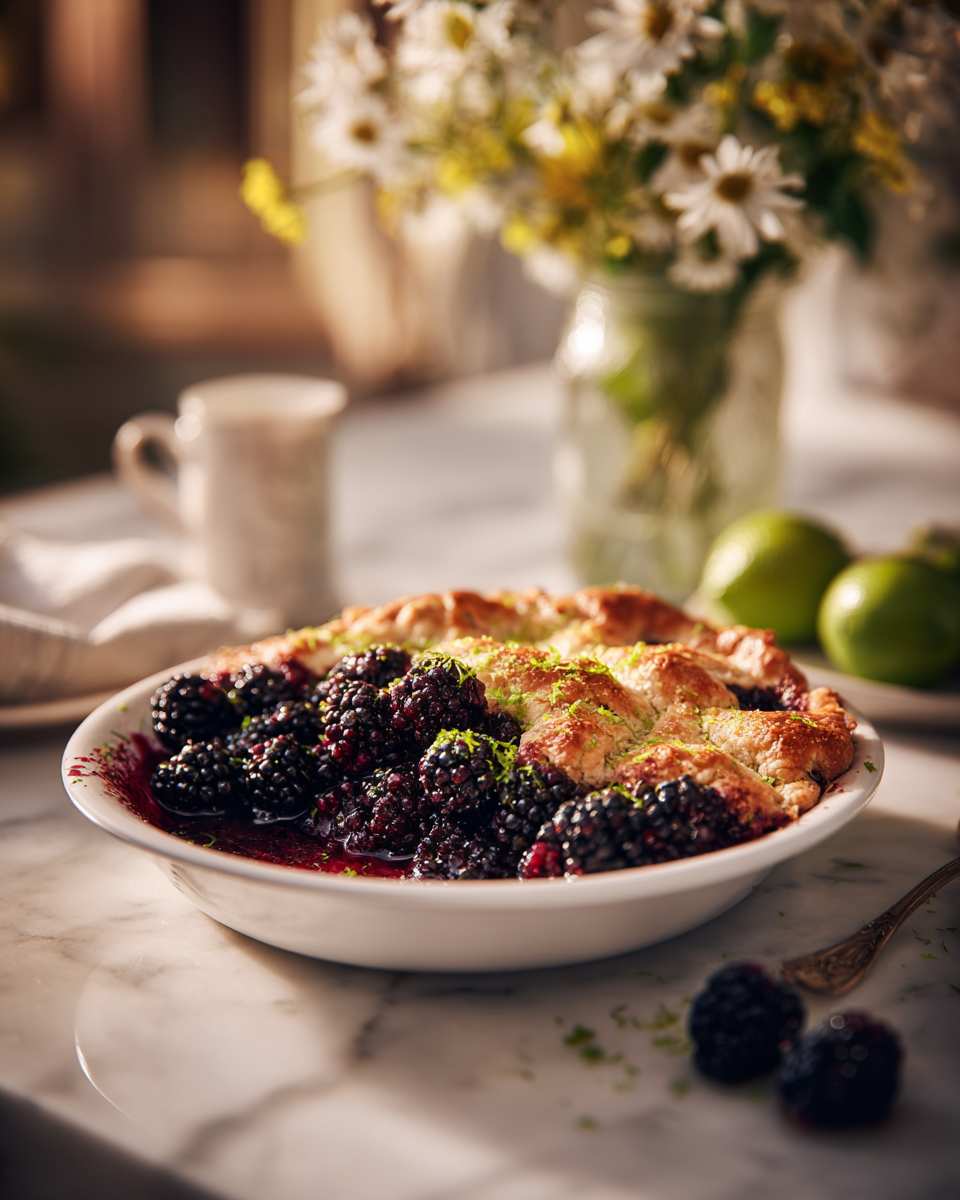 Buttery Blackberry Lime Cobbler