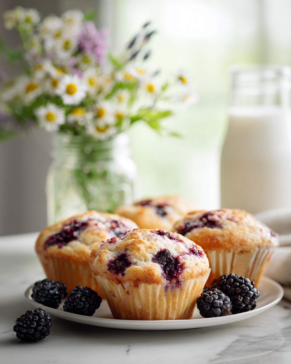 Buttery Blackberry Muffins