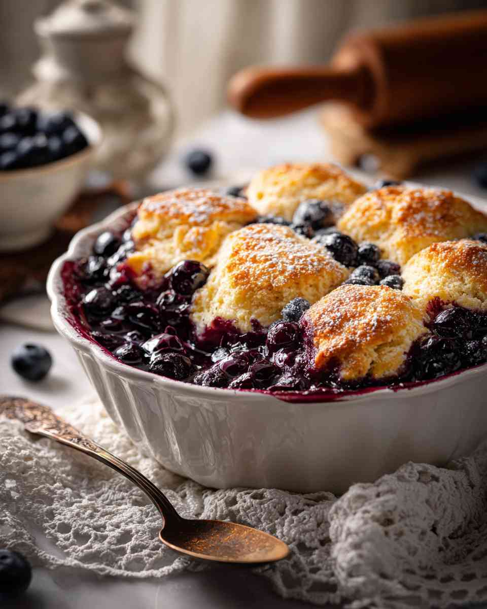 Buttery Blueberry Biscuit Cobbler