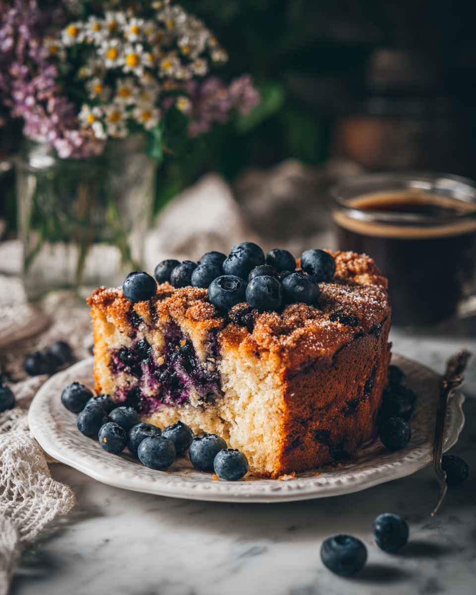 Buttery Blueberry Streusel Coffee Cake