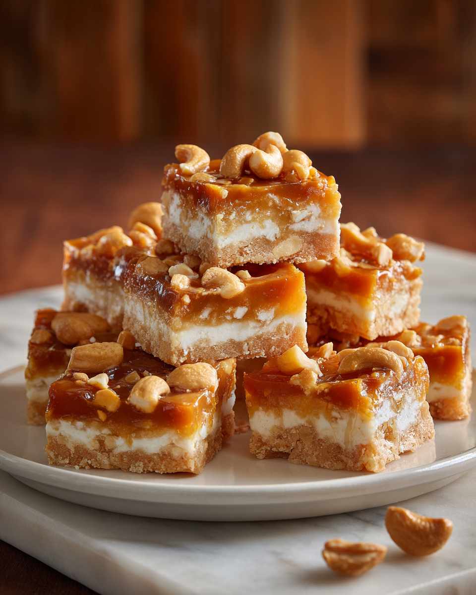 Buttery Butterscotch Cashew Bars