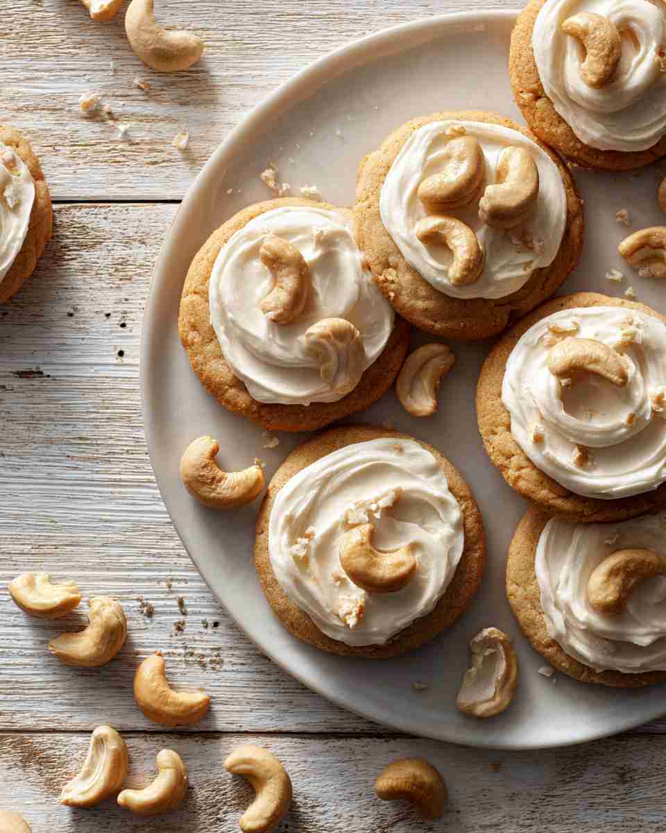 Buttery Cashew Cookies with Creamy Frosting
