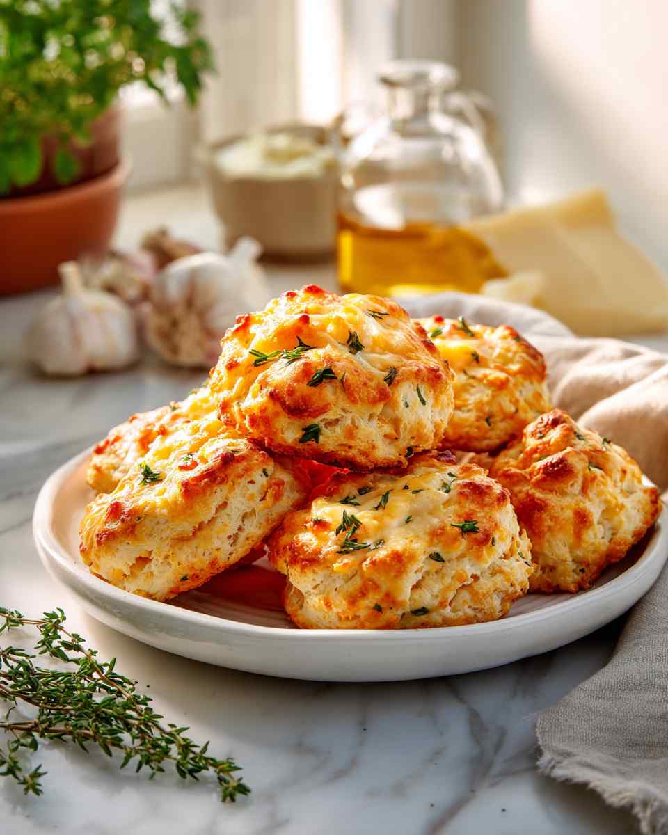 Buttery Cheddar Garlic Biscuits
