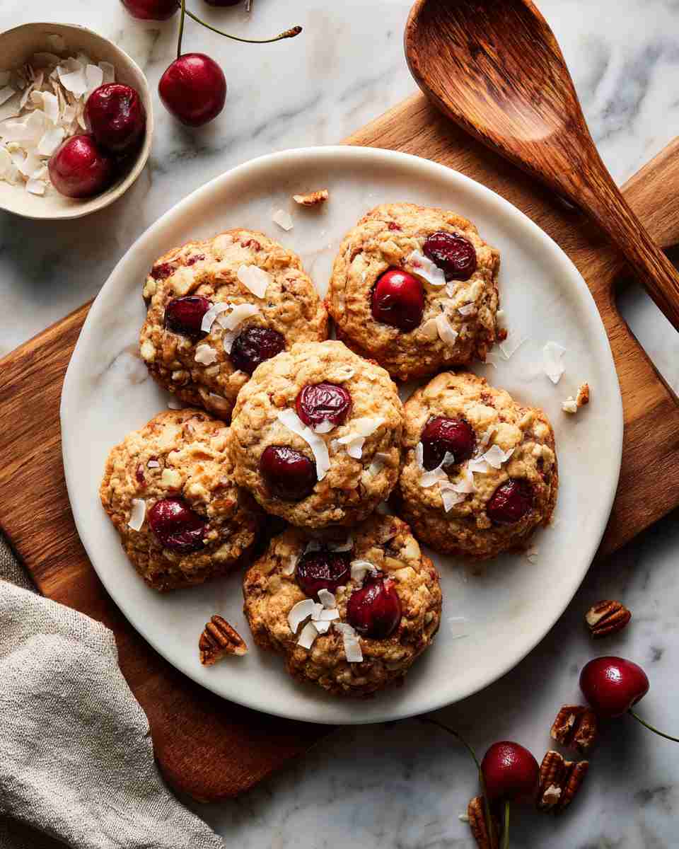 Buttery Cherry Coconut Pecan Cookies