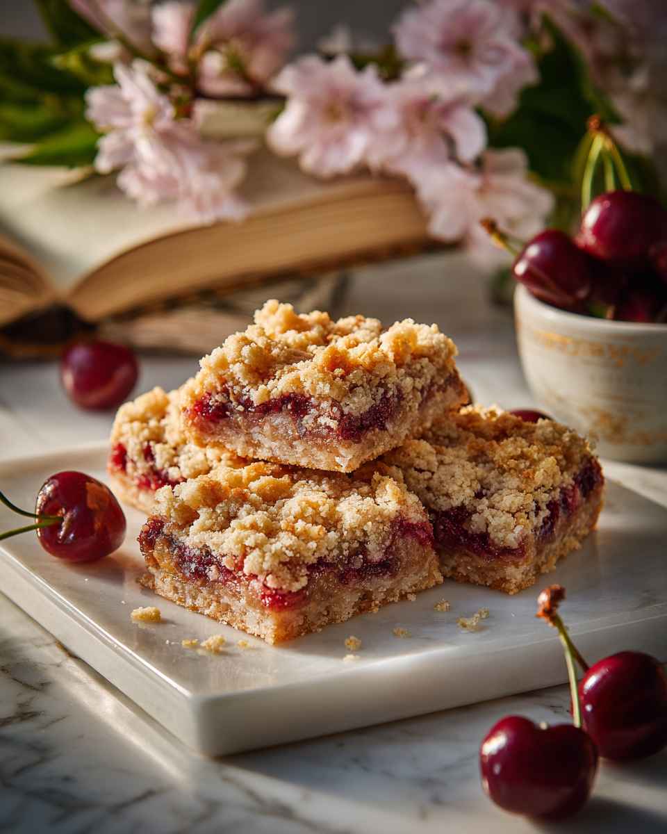Buttery Cherry Crumb Bars