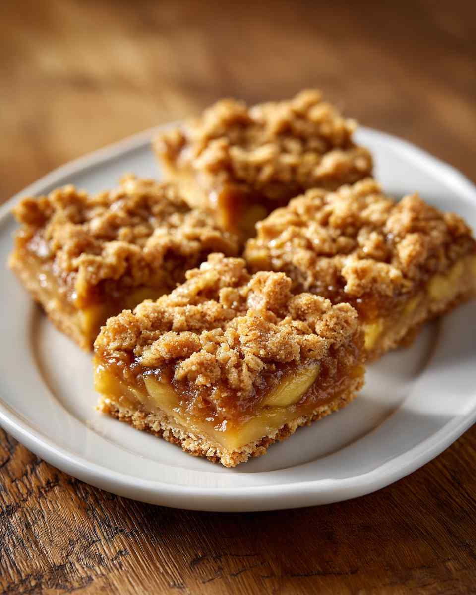 Buttery Oat Caramel Apple Bars