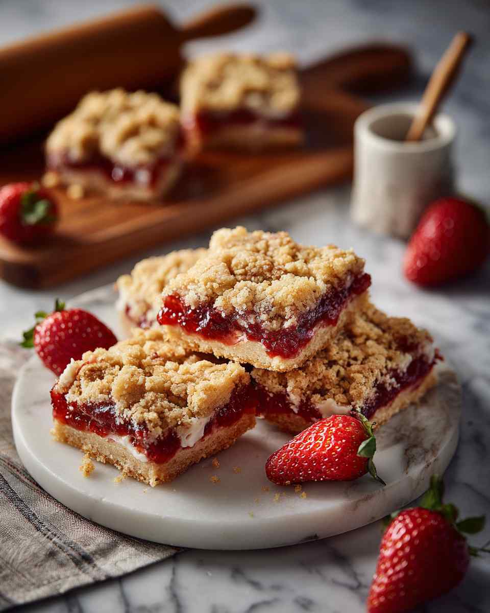 Buttery Strawberry Jam Crumble Bars