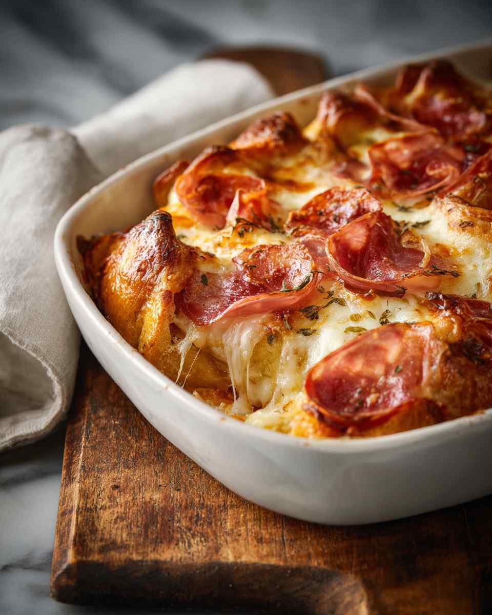 Cheesy Antipasto Baked Crescent Roll Casserole