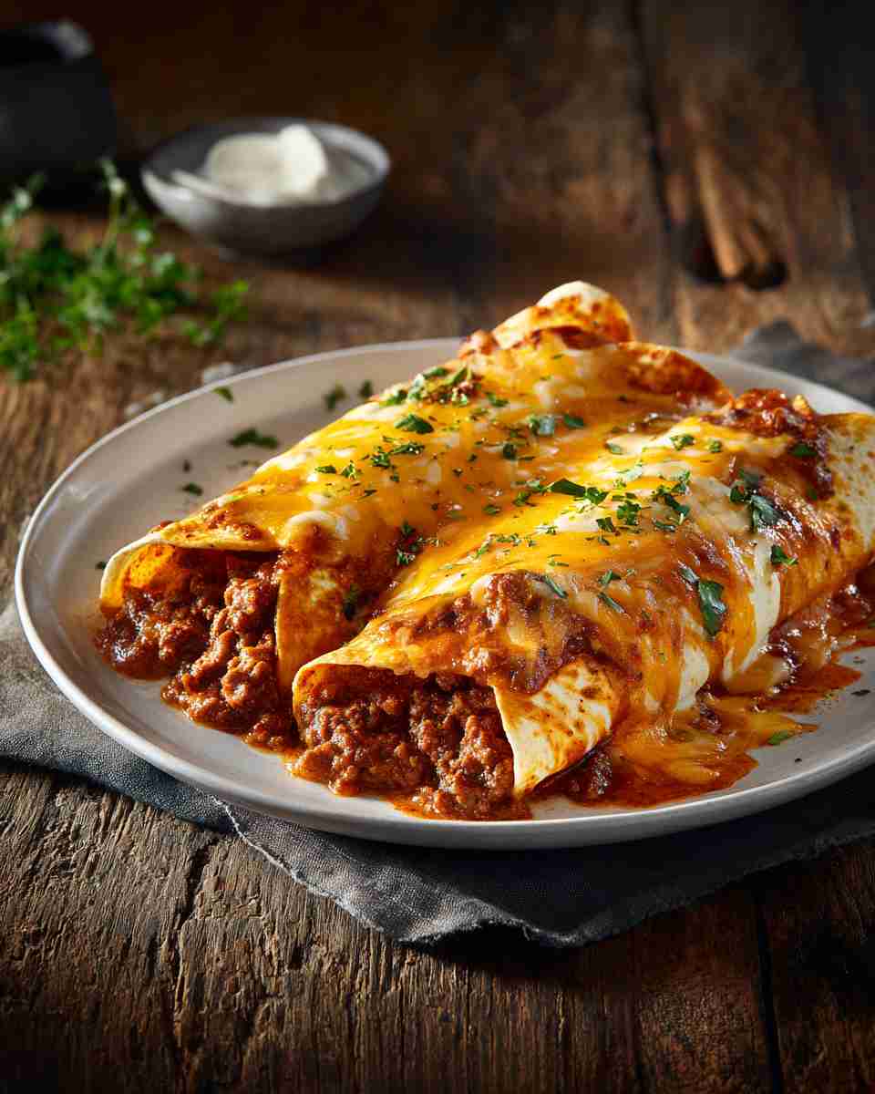 Cheesy Beef and Bean Enchiladas