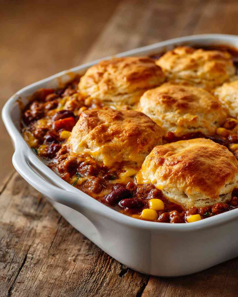 Cheesy Beef and Biscuit Casserole