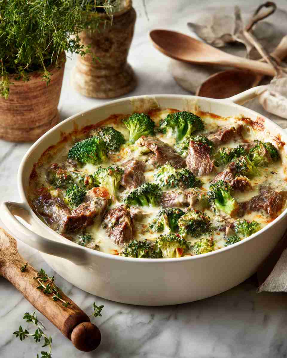 Cheesy Beef and Broccoli Casserole