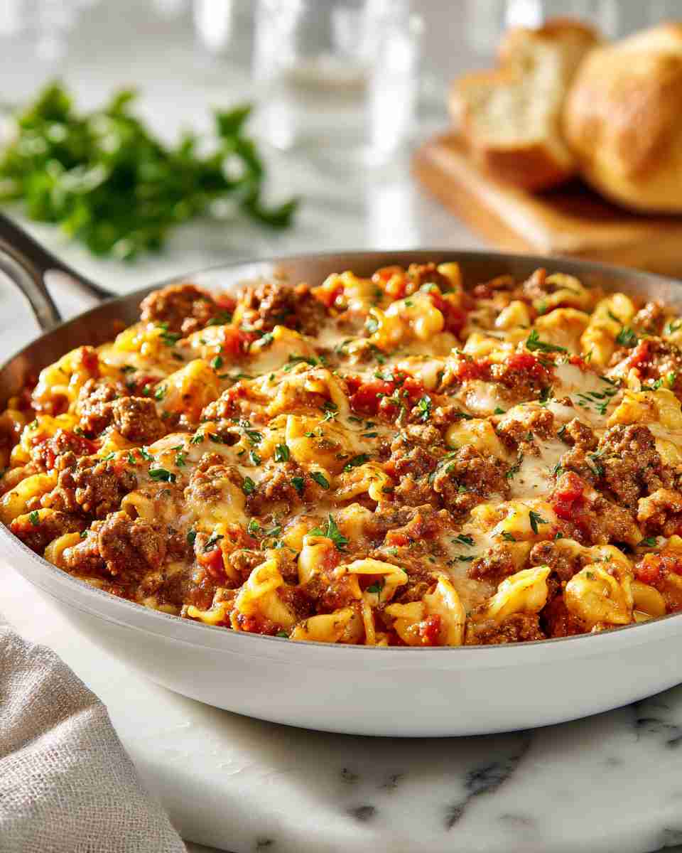 Cheesy Beef and Pasta Skillet