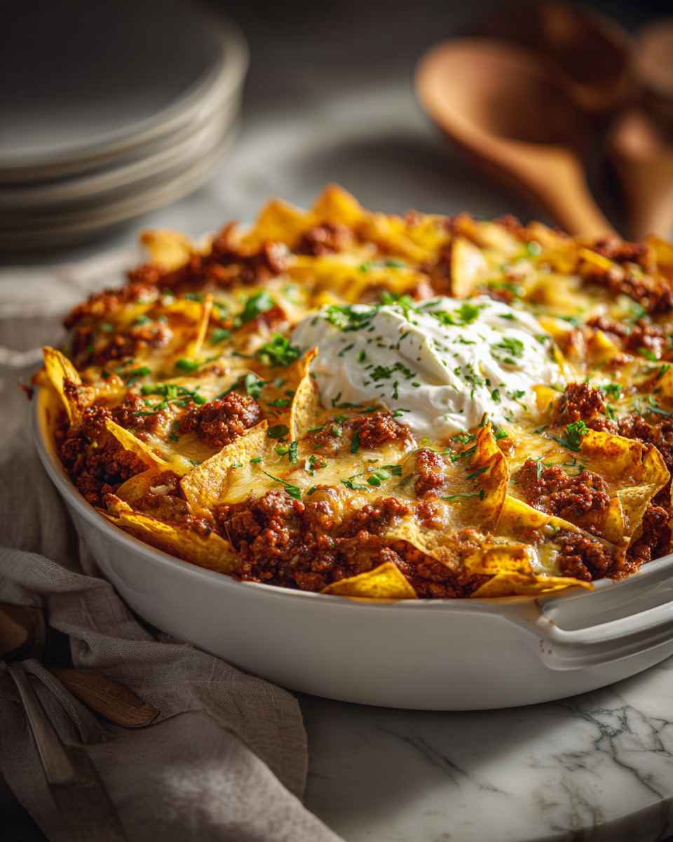 Cheesy Beef and Tortilla Bake