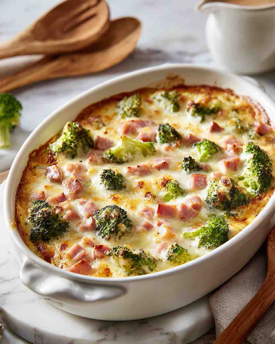 Cheesy Broccoli and Ham Casserole