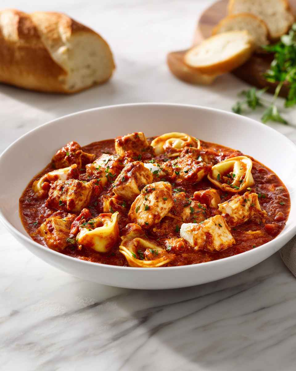 Cheesy Chicken and Tortellini Skillet