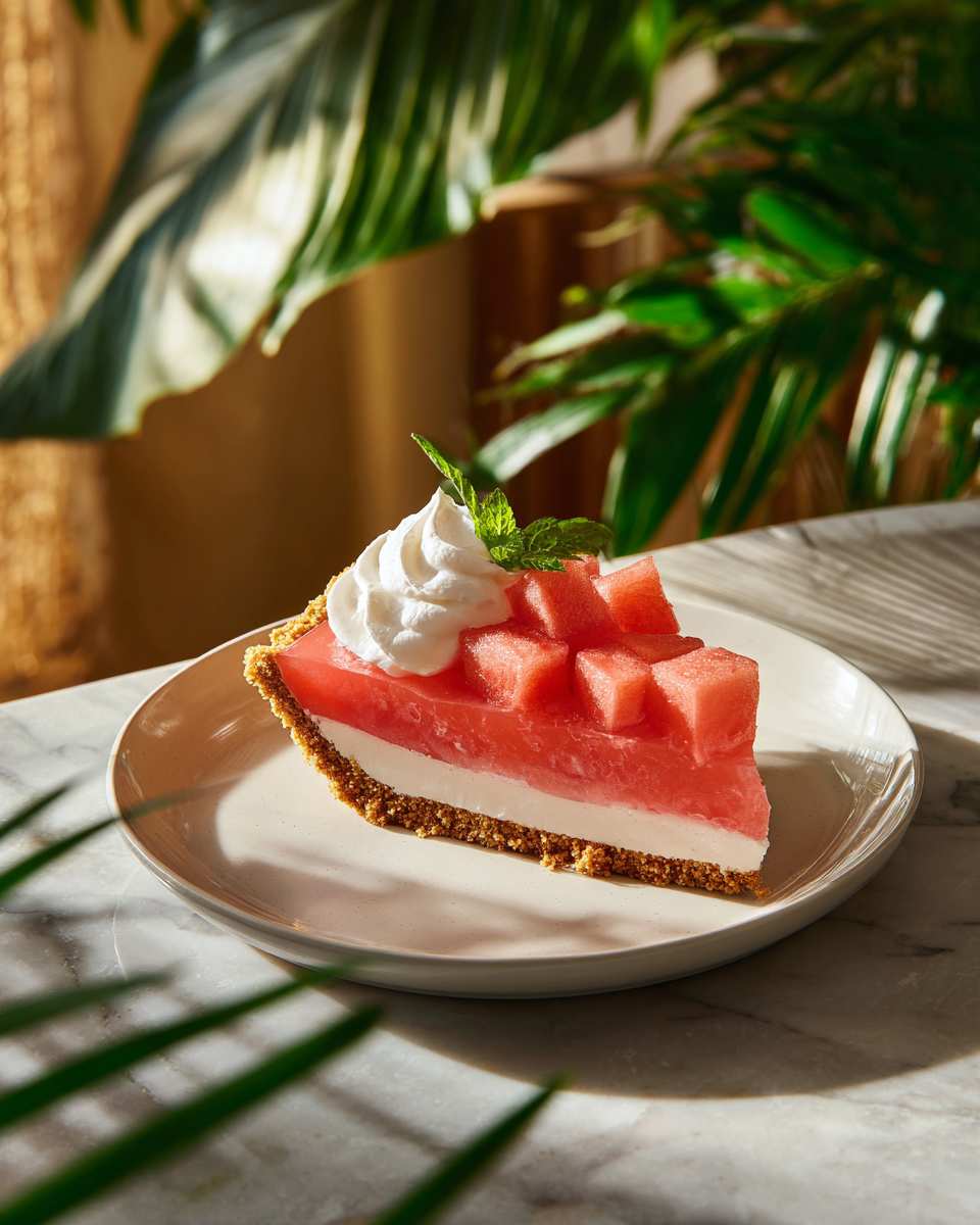 Chilled Watermelon Gelatin Pie