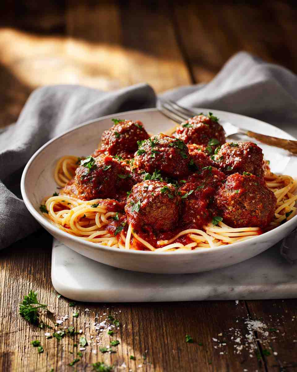 Classic Spaghetti and Beef Meatballs