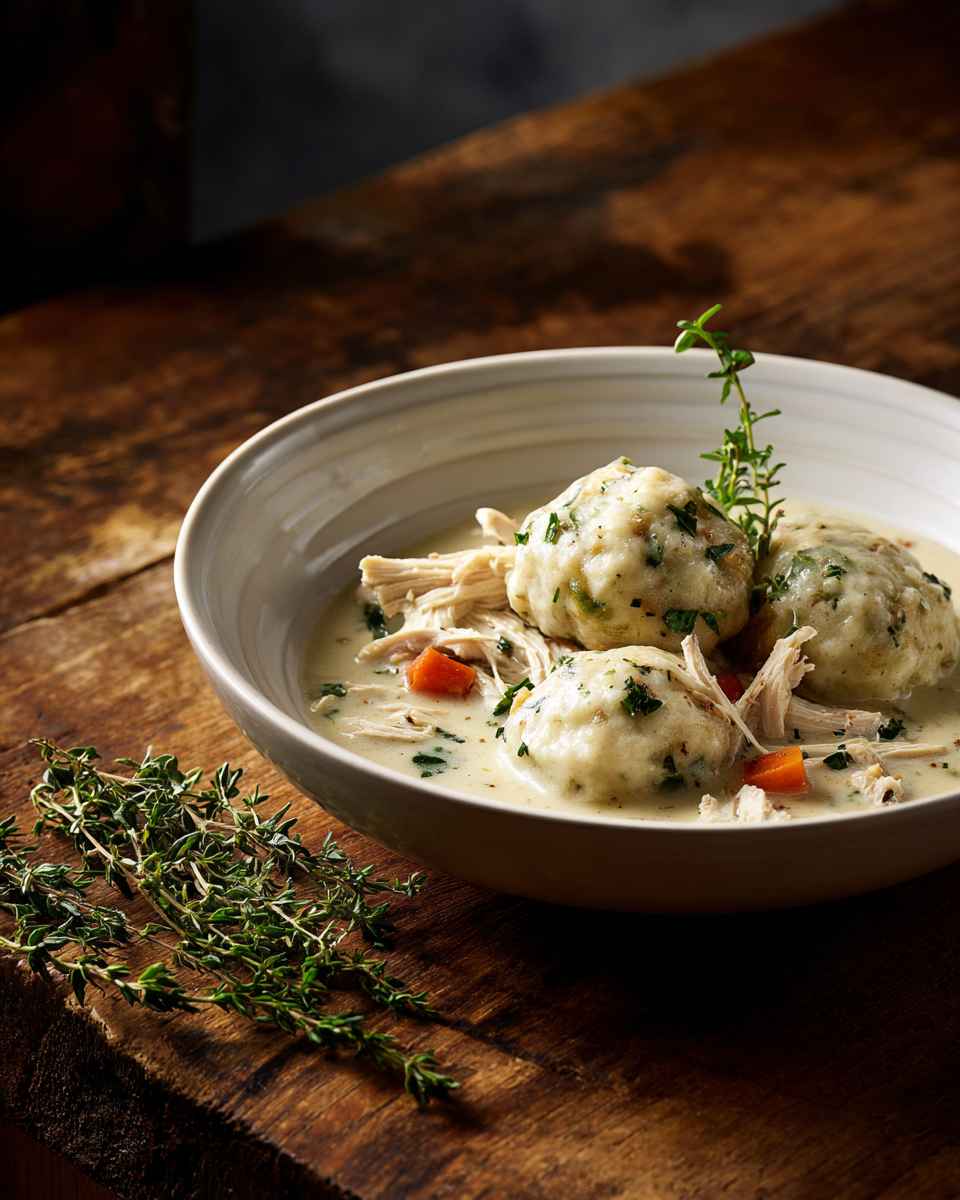 Comforting Rotisserie Chicken & Herb Dumplings