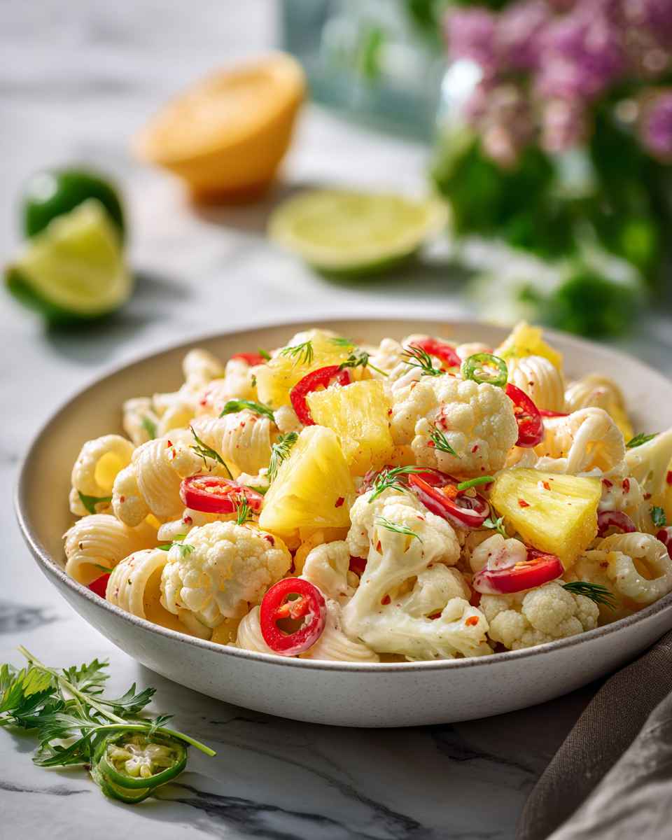 Creamy Acini di Pepe Pasta Salad with Pineapple and Veggies