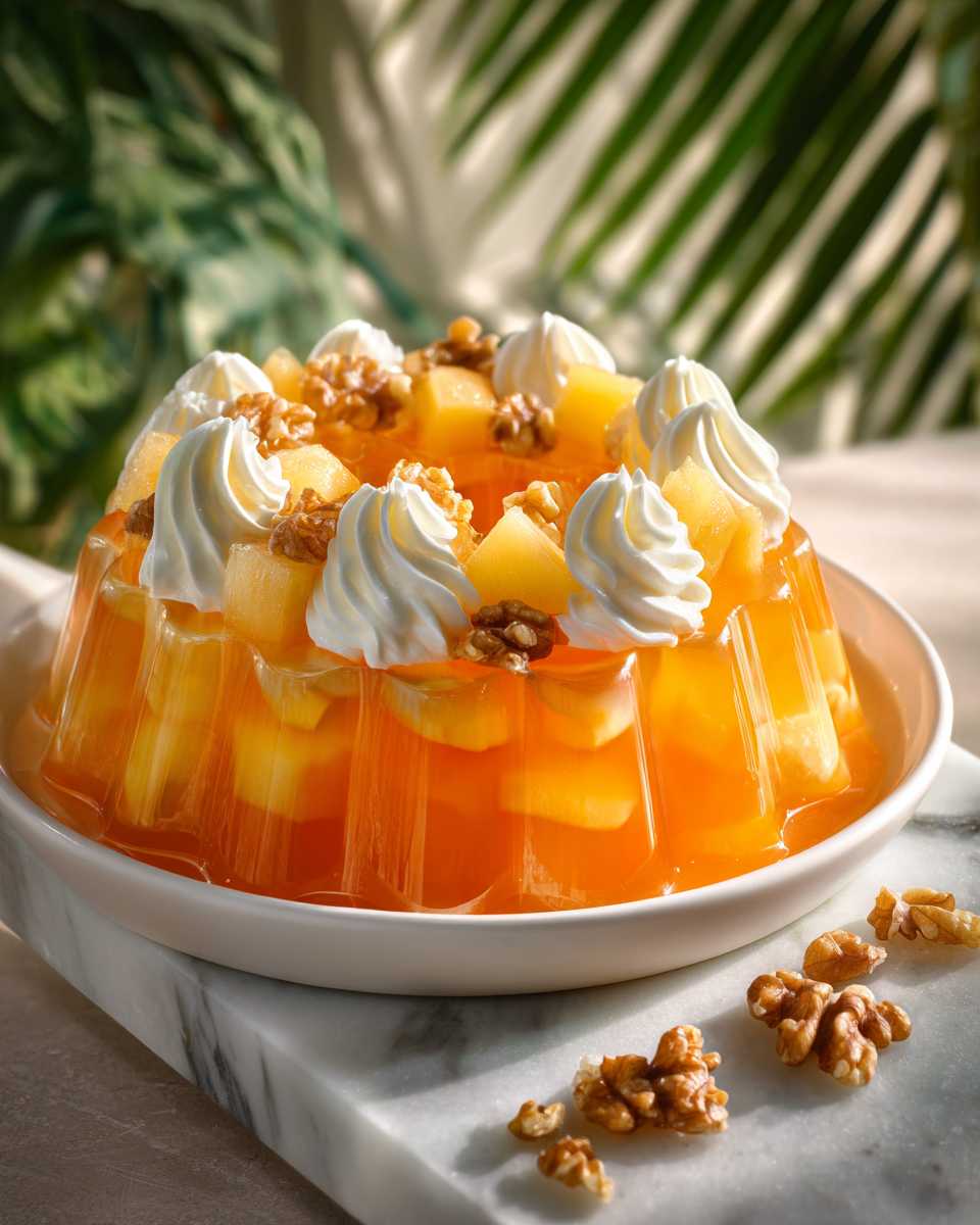 Creamy Apricot and Pineapple Gelatin Mold