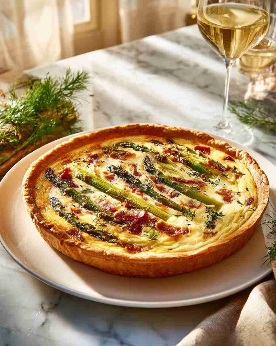 Creamy Asparagus and Bacon Quiche