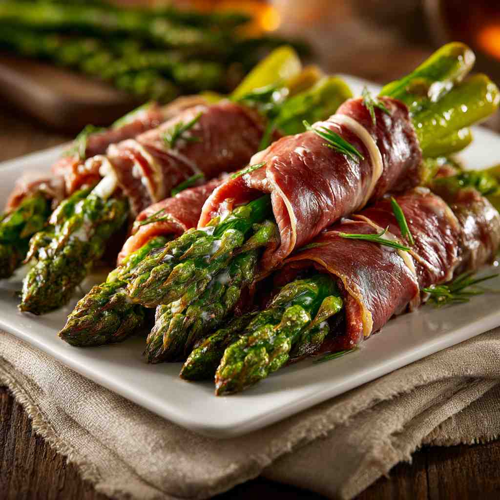 Creamy Asparagus Beef Rolls
