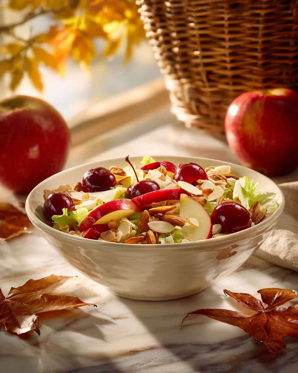 Creamy Autumn Apple and Cherry Salad