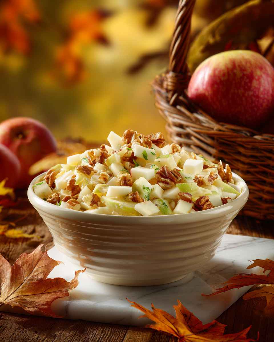 Creamy Autumn Apple Salad with Nuts