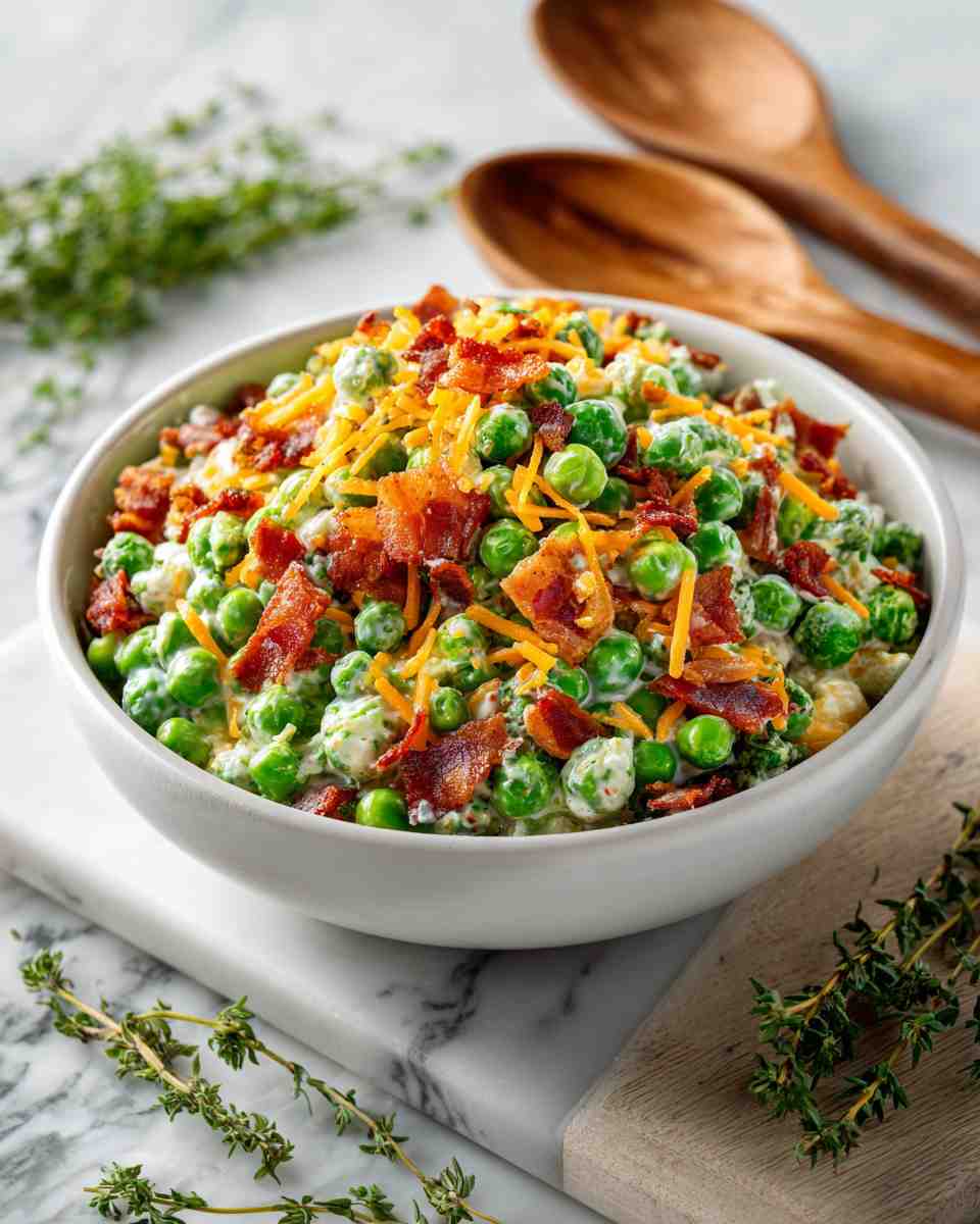 Creamy Bacon and Pea Salad
