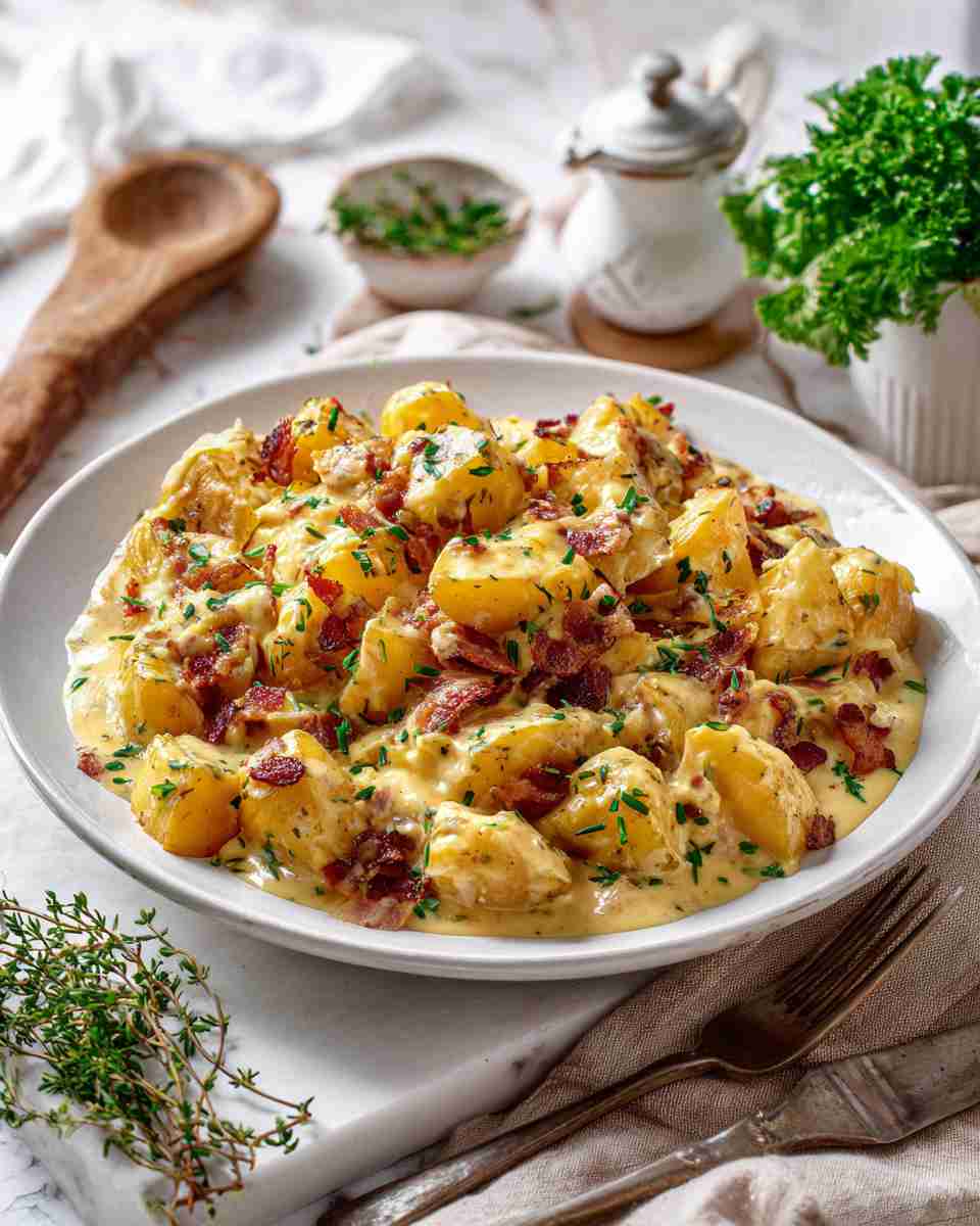 Creamy Baked Bacon and Cheese Potatoes