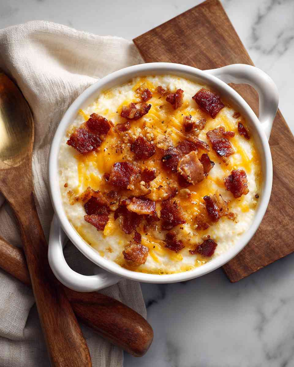Creamy Baked Bacon Cheddar Grits
