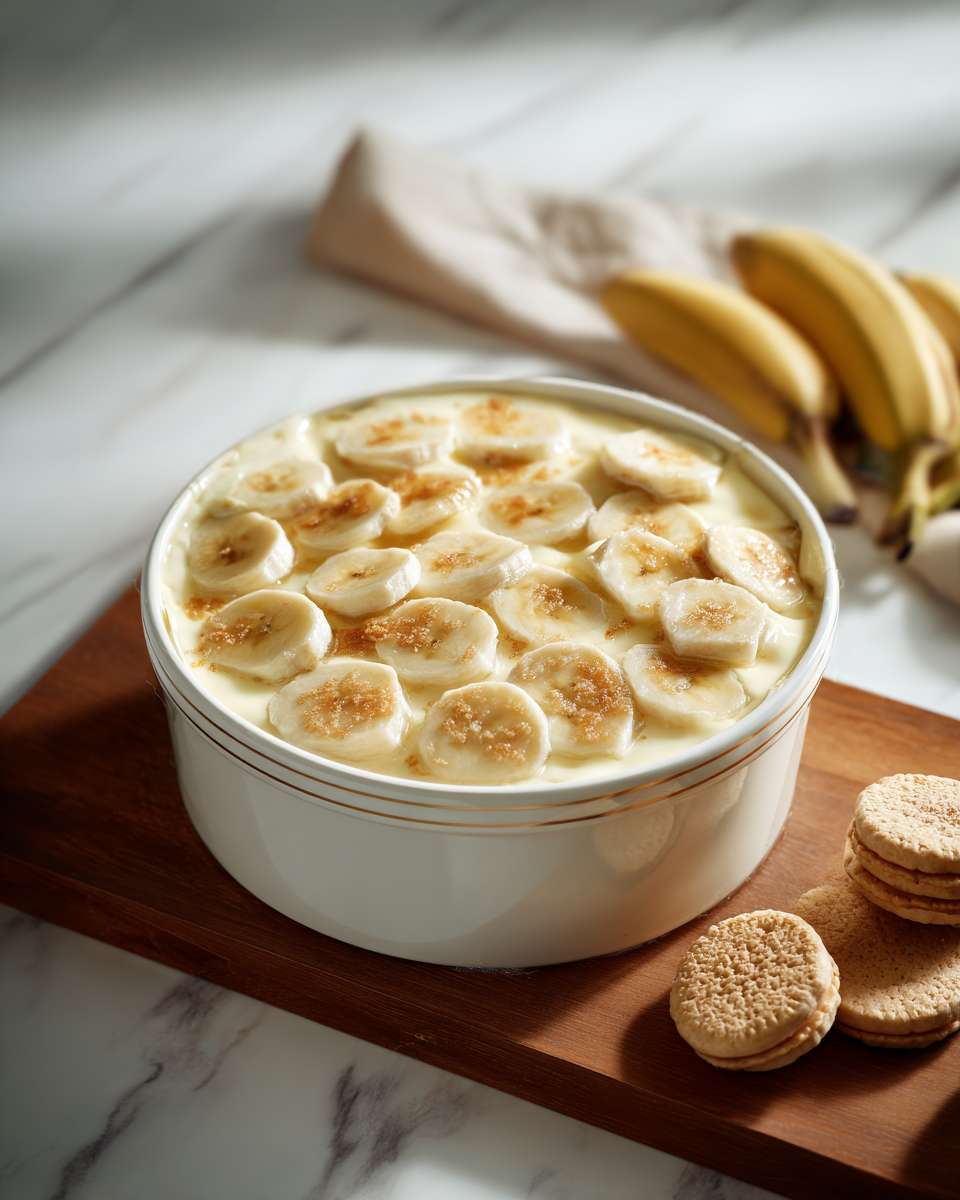Creamy Baked Banana Pudding