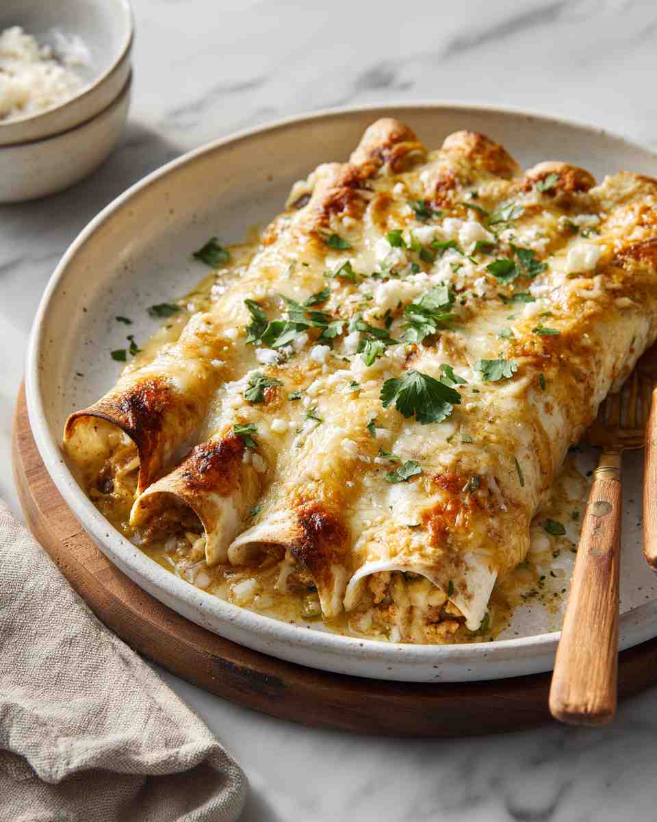Creamy Baked Beef or Chicken Enchiladas