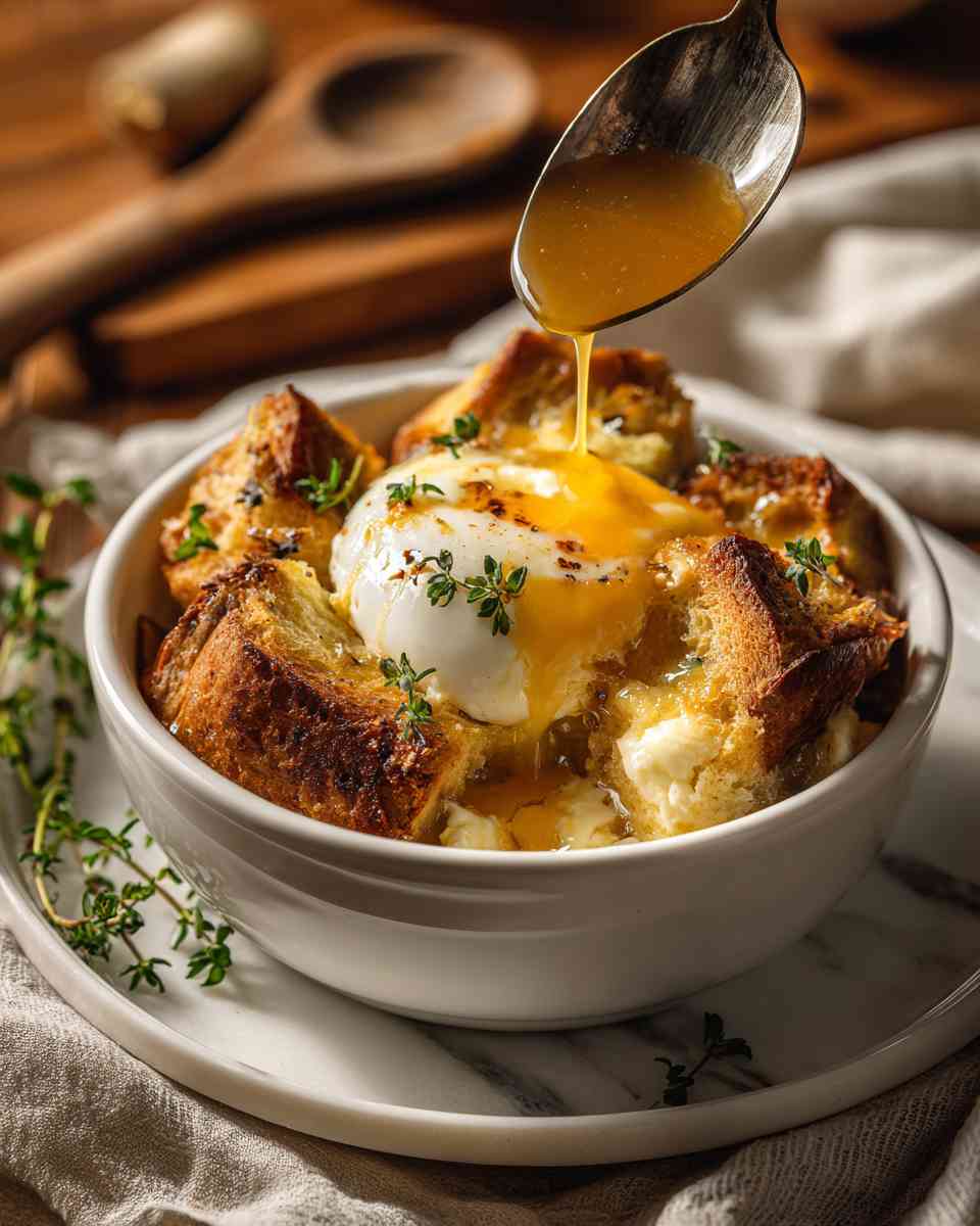 Creamy Baked Breakfast Bread Pudding