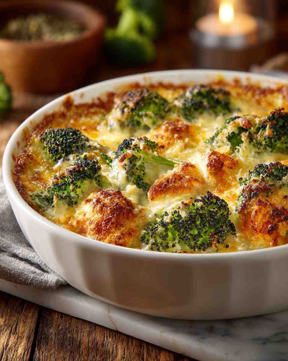 Creamy Baked Broccoli and Cheddar Casserole