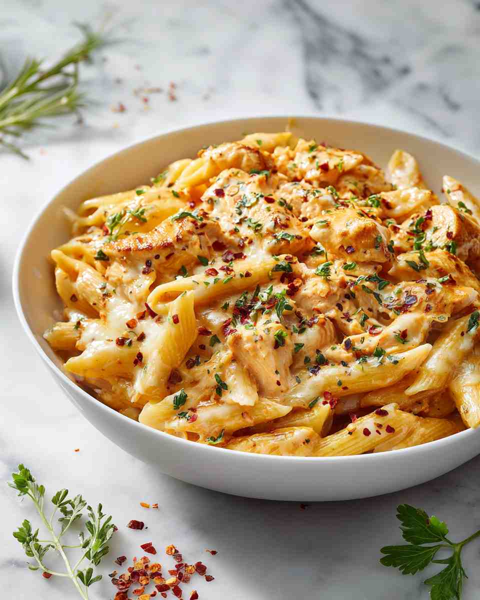 Creamy Baked Buffalo Chicken Pasta